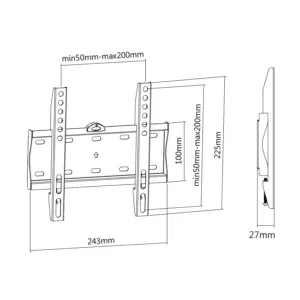 Support mural fixe pour écran TV 23"-42"