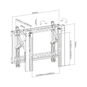 Support mur d'images pour écran TV 45''-70'' Push Pull