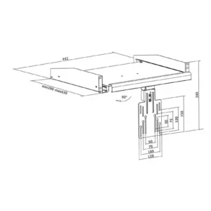 Etagère coulissante avec fixation écran pour rack et baie 19''. Hauteur 2U