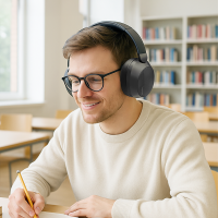 Casque multimédia stéréo Bluetooth 6.0 Sound Wave, ANC, AUX 3,5 mm, autonomie de 15 heures, noir