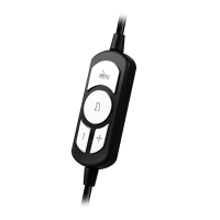 Casque stéréo avec commandes, 1x USB-A, microphone, noir