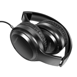 Casque stéréo avec microphone, prise casque 3,5mm, noir