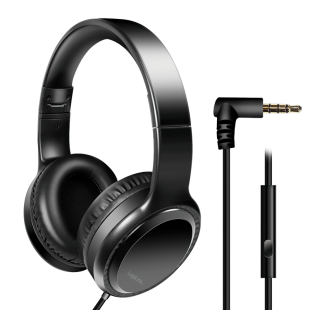 Casque stéréo avec microphone, prise casque 3,5mm, noir