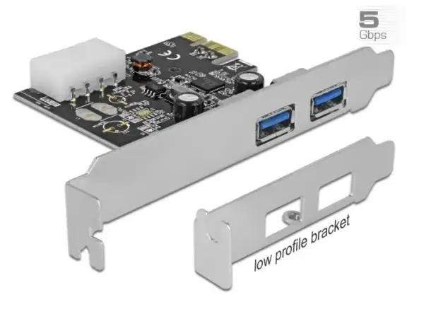 Carte PCI-express USB 3.0 2 ports + equerre Low-Profile - 89243