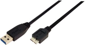 Cordon USB3.0 A mâle vers micro B mâle Noir
