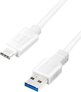 Cordon USB3.2 Type-A M vers USB3.0 Type-C M Blanc