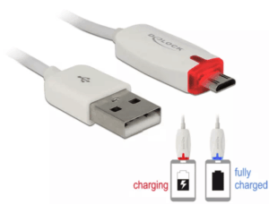 Cordon USB2.0 A vers Micro USB 1.00m, avec témoin de charge