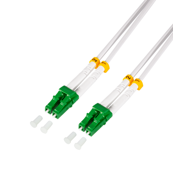 LC/APC - LC/APC Duplex 9/125µ - Armé acier - Blanc