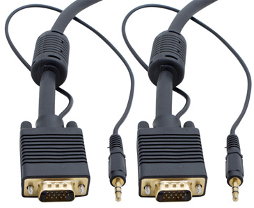 Cordon SVGA HD15M/M + jack 3,5 stéréo M/M