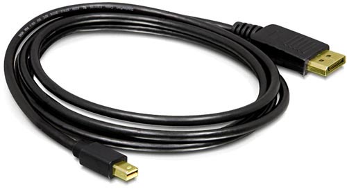 Cordon DisplayPort / Mini DisplayPort Noir