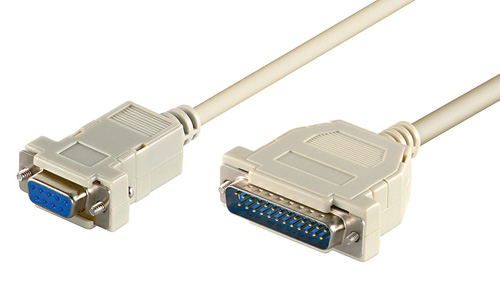 Cordon DB9F/DB25M Null-modem