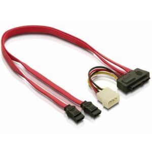 Cordon SAS 29 pts (SFF-8482) / 2 SATA 7 pôles + alim - 0.50m