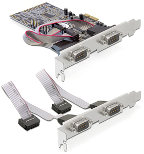 Carte PCI Express 4 ports Série + Equerres Low-Profile