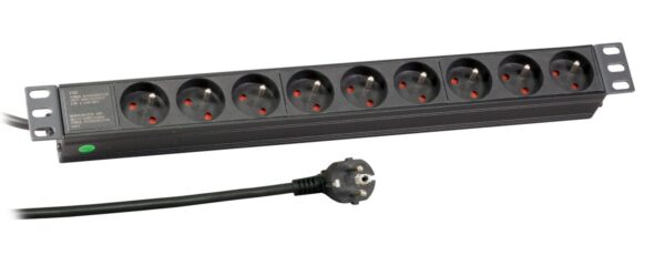 Bandeau d'alimentation 19" 9 prises, Connecteur CEE 7/7