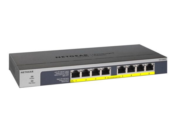 Switch NETGEAR GS108LP 8 ports Gigabit PoE+ rack non géré
