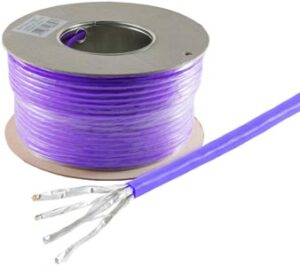 Câble 4 paires Cat 7A S/FTP Rigide LSOH Violet Touret de 500m