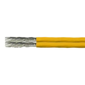 Câble 2x4 paires Cat 7A S/FTP Rigide LSOH Jaune Touret de 500m - CPV0074
