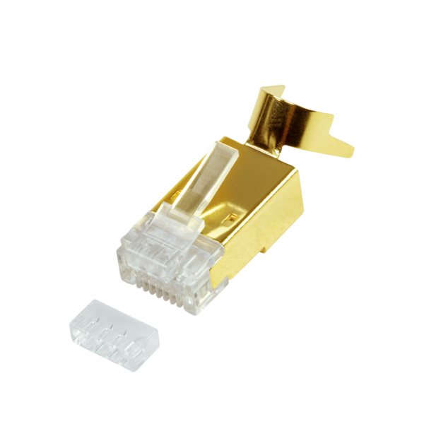Connecteur RJ45 Cat8.1 blindé, câble souple et rigide par 10