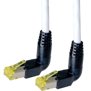 Cordon RJ45 Cat6A S/FTP Coudé - Gris