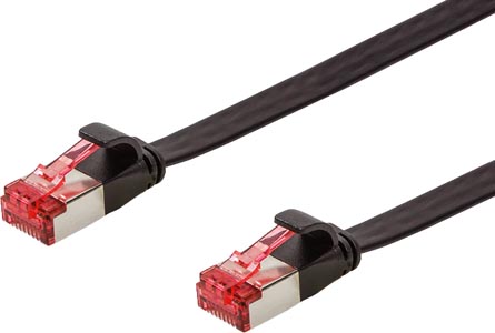 Cordon plat RJ45 U-FTP Cat6A - Noir