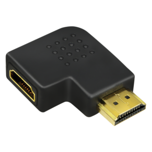 Adaptateur HDMI, A/M vers A/F, coudé 90°, plat, 4K/30 Hz, noir