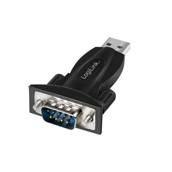 Adaptateur USB 2.0, USB-A/M vers DB9 (RS232)/M, noir/gris