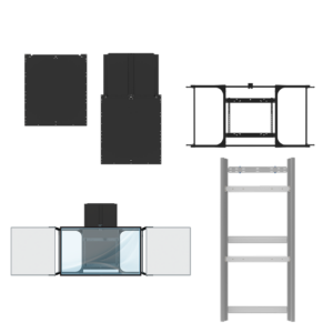 Support mural BalanceBox avec renfort pour écran interactif de 86", réglable en hauteur manuellement (jusqu'à 650mm), avec Tableaux Blancs 86’’