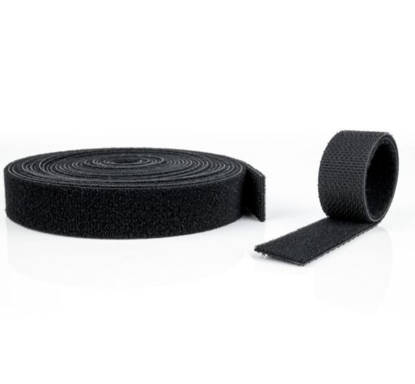 Bande auto-agrippante 20mm, rouleau de 25m - noire