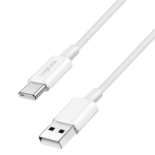 Cordon USB 2.0 Type-C, C/M vers A/M, gaine en nylon, 60W