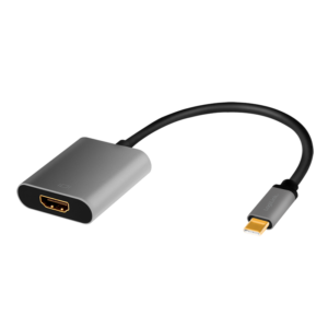 Adaptateur USB Type-C, C/M vers HDMI, 4K, alu, noir/gris, 0.15m