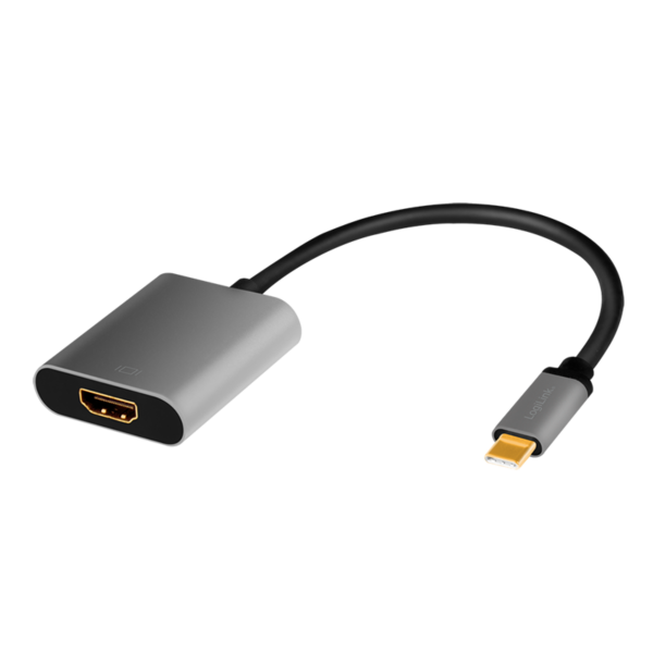 Adaptateur USB Type-C, C/M vers HDMI, 4K, alu, noir/gris, 0.15m