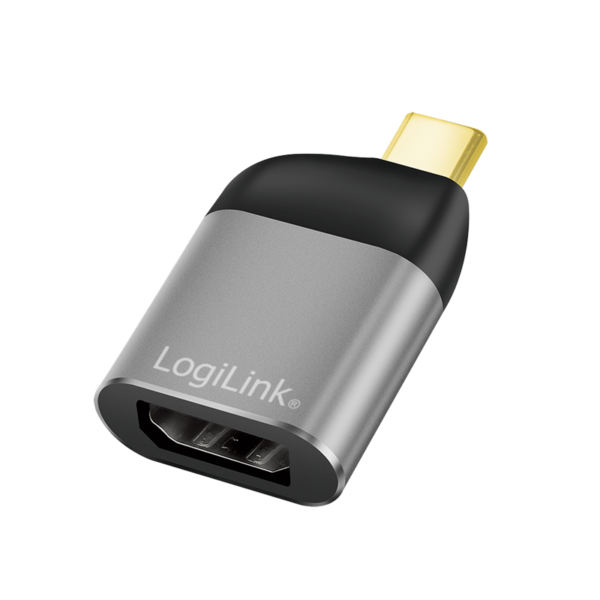 Adaptateur USB Type-C, USB-C/M vers DP ou mDP/F, 8K, alu, Noir/Gris