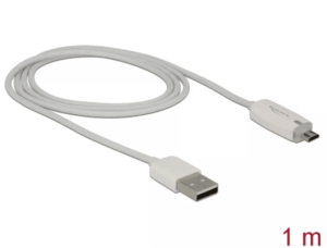 Cordon USB2.0 A vers Micro USB 1.00m, avec témoin de charge