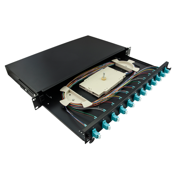 Tiroir Optique équipé 12 SC Duplex Aqua OM3 Multimode 1U