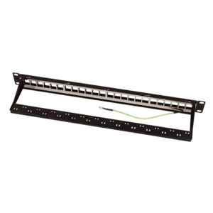 Platine Keystone nue 24 ports sans insert noir blindée