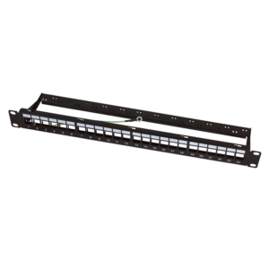Platine Keystone nue 24 ports sans insert noir blindée