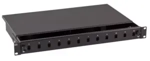 Tiroir optique 19" pour 12 SC simplex / 12 LC duplex - Noir