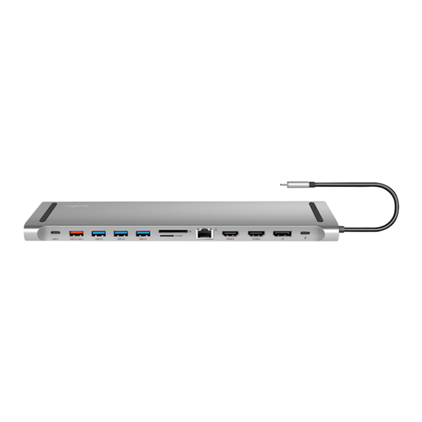 Station d'accueil USB 3.2 Gen2, USB-C, 12 ports, PD, argent
