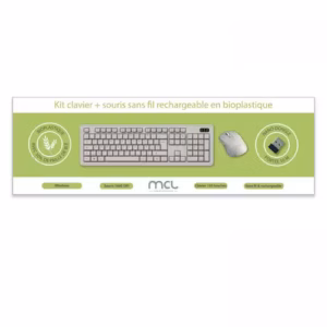 Kit clavier souris MCL AZERTY sans fil USB-C éco-responsable
